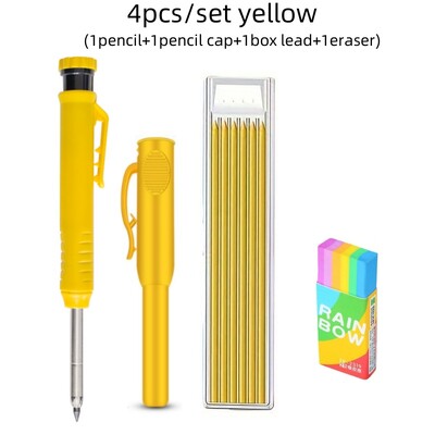 Čvrsta stolarska olovka od 2,8 mm sa šiljilom i poklopcem, označavanje dubokih rupa. Tesarska mehanička olovka Arhitektonska građevinska olovka