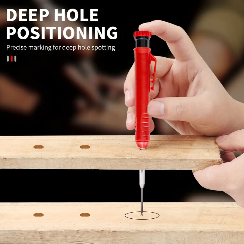 Čvrsta stolarska olovka od 2,8 mm sa šiljilom i poklopcem, označavanje dubokih rupa. Tesarska mehanička olovka Arhitektonska građevinska olovka