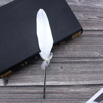 Europski stil Vintage Srebrna pero Kemijska olovka Božićni darovi Alat za pisanje Pernata olovka Novi pribor za pisanje