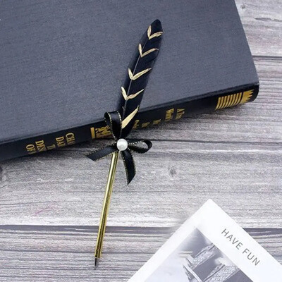 Europski stil Vintage Srebrna pero Kemijska olovka Božićni darovi Alat za pisanje Pernata olovka Novi pribor za pisanje