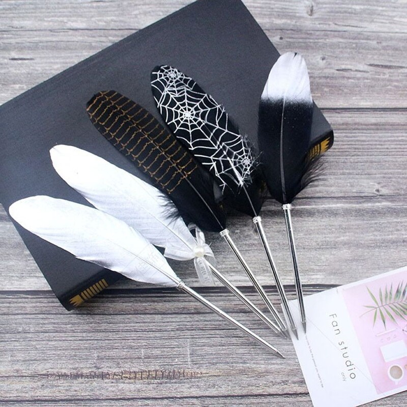 Europski stil Vintage Srebrna pero Kemijska olovka Božićni darovi Alat za pisanje Pernata olovka Novi pribor za pisanje