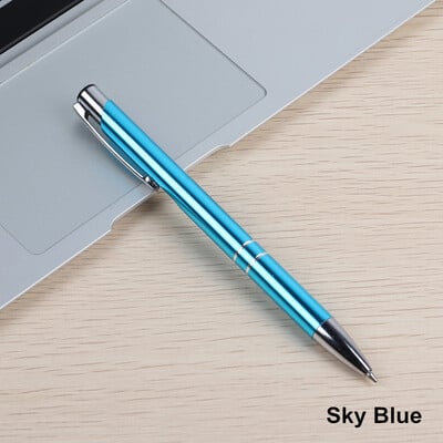 2 vnt Tušinukų stiliaus preso metalinės medžiagos tušinukai mokyklos biurui G2 pildomas juodas mėlynas rašalas, 0,7 mm prabangus dovanų rašiklis