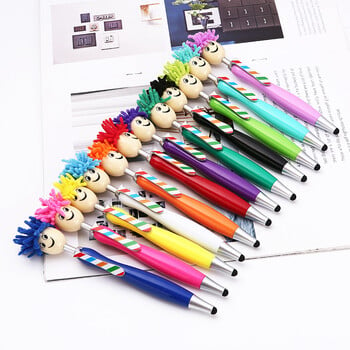 Στυλό Kawaii Cute Doll Ballpoint with Touch Screen Stylus 0,5mm Μαύρο μελάνι Gel στυλό για κορίτσι αγόρι Παιδικό στυλό γραφής Παιδικά δώρα