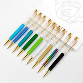 Креативна химикалка с празна туба, самозапълваща се метална кристална химикалка без златно фолио, маслена ролкова химикалка, сладък подарък за писане „направи си сам“