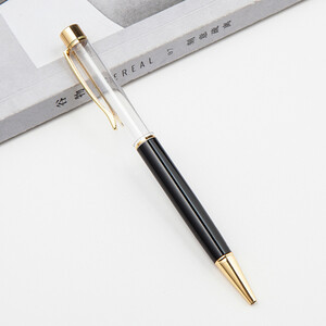 Креативна химикалка с празна туба, самозапълваща се метална кристална химикалка без златно фолио, маслена ролкова химикалка, сладък подарък за писане „направи си сам“