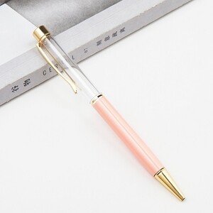 Креативна химикалка с празна туба, самозапълваща се метална кристална химикалка без златно фолио, маслена ролкова химикалка, сладък подарък за писане „направи си сам“