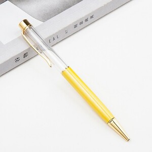 Креативна химикалка с празна туба, самозапълваща се метална кристална химикалка без златно фолио, маслена ролкова химикалка, сладък подарък за писане „направи си сам“