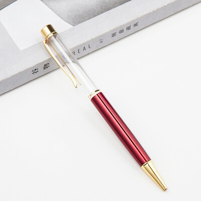 Креативна химикалка с празна туба, самозапълваща се метална кристална химикалка без златно фолио, маслена ролкова химикалка, сладък подарък за писане „направи си сам“