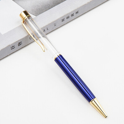 Креативна химикалка с празна туба, самозапълваща се метална кристална химикалка без златно фолио, маслена ролкова химикалка, сладък подарък за писане „направи си сам“