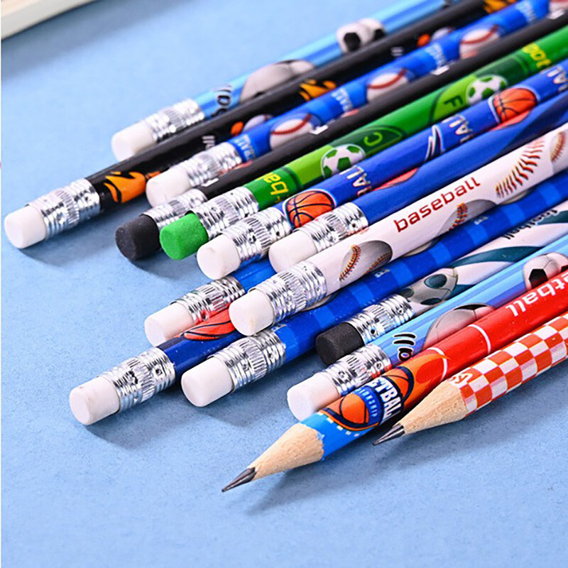 10pcs/set Sportske tematske party pisanje HB olovke Nogomet Bejzbol Košarkaške olovke Dječji rođendanski pokloni Školski pribor