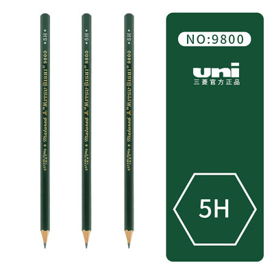 3 kom Uni drvene olovke 9800 Slikarstvo B/HB/2B/3B/4B/7B/10B/2H/3H/8H/F Studentsko skiciranje Standardne olovke Potrepštine za umjetnost