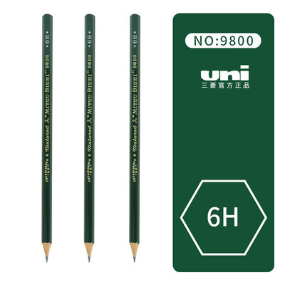 3 kom Uni drvene olovke 9800 Slikarstvo B/HB/2B/3B/4B/7B/10B/2H/3H/8H/F Studentsko skiciranje Standardne olovke Potrepštine za umjetnost