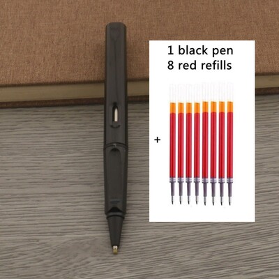 1kom Kemijska olovka + 8 punjenja Gel olovka s crnom plavom crvenom tintom Vrh 0,5 mm roler olovka Školski uredski pribor Pismarica