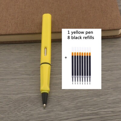 1kom Kemijska olovka + 8 punjenja Gel olovka s crnom plavom crvenom tintom Vrh 0,5 mm roler olovka Školski uredski pribor Pismarica
