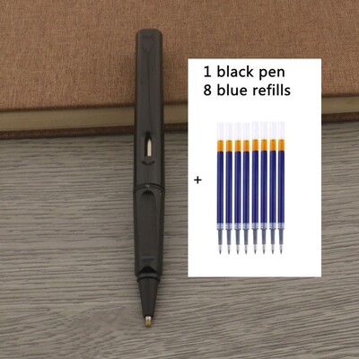 1kom Kemijska olovka + 8 punjenja Gel olovka s crnom plavom crvenom tintom Vrh 0,5 mm roler olovka Školski uredski pribor Pismarica