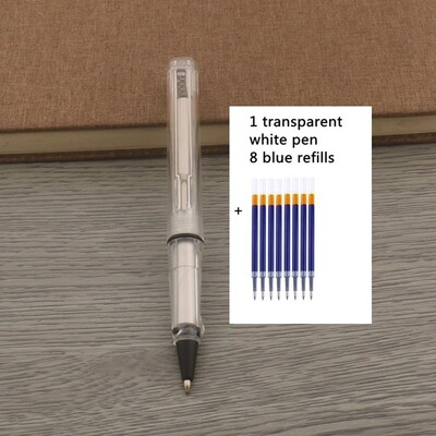 1kom Kemijska olovka + 8 punjenja Gel olovka s crnom plavom crvenom tintom Vrh 0,5 mm roler olovka Školski uredski pribor Pismarica