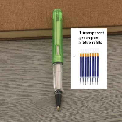 1kom Kemijska olovka + 8 punjenja Gel olovka s crnom plavom crvenom tintom Vrh 0,5 mm roler olovka Školski uredski pribor Pismarica