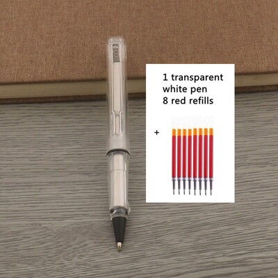 1kom Kemijska olovka + 8 punjenja Gel olovka s crnom plavom crvenom tintom Vrh 0,5 mm roler olovka Školski uredski pribor Pismarica