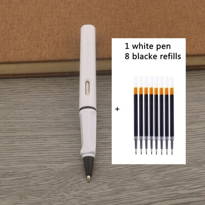 1kom Kemijska olovka + 8 punjenja Gel olovka s crnom plavom crvenom tintom Vrh 0,5 mm roler olovka Školski uredski pribor Pismarica