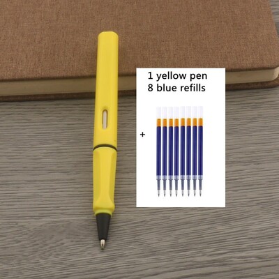 1kom Kemijska olovka + 8 punjenja Gel olovka s crnom plavom crvenom tintom Vrh 0,5 mm roler olovka Školski uredski pribor Pismarica