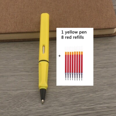 1kom Kemijska olovka + 8 punjenja Gel olovka s crnom plavom crvenom tintom Vrh 0,5 mm roler olovka Školski uredski pribor Pismarica