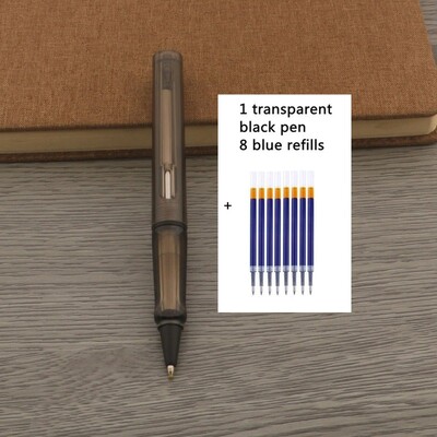 1kom Kemijska olovka + 8 punjenja Gel olovka s crnom plavom crvenom tintom Vrh 0,5 mm roler olovka Školski uredski pribor Pismarica