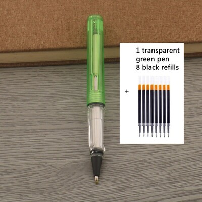 1kom Kemijska olovka + 8 punjenja Gel olovka s crnom plavom crvenom tintom Vrh 0,5 mm roler olovka Školski uredski pribor Pismarica