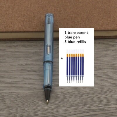 1kom Kemijska olovka + 8 punjenja Gel olovka s crnom plavom crvenom tintom Vrh 0,5 mm roler olovka Školski uredski pribor Pismarica