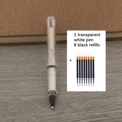 1kom Kemijska olovka + 8 punjenja Gel olovka s crnom plavom crvenom tintom Vrh 0,5 mm roler olovka Školski uredski pribor Pismarica