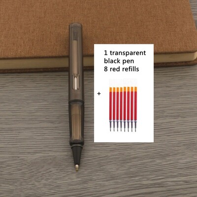 1kom Kemijska olovka + 8 punjenja Gel olovka s crnom plavom crvenom tintom Vrh 0,5 mm roler olovka Školski uredski pribor Pismarica