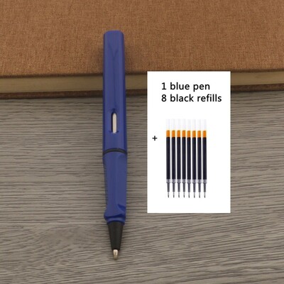 1kom Kemijska olovka + 8 punjenja Gel olovka s crnom plavom crvenom tintom Vrh 0,5 mm roler olovka Školski uredski pribor Pismarica