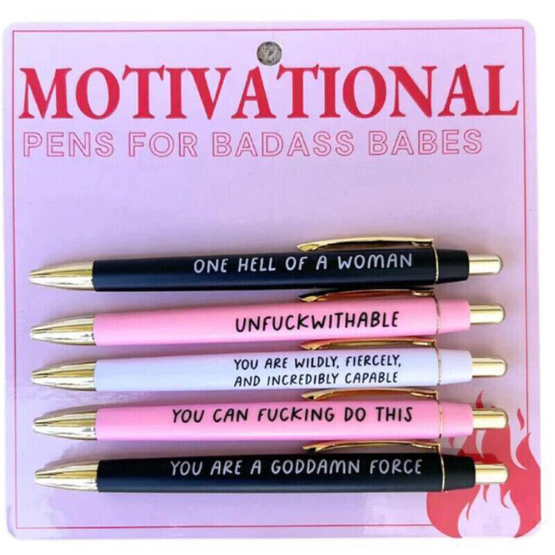 5 бр. Мотивационен набор от лоши химикалки Пластмасови офис подаръци Забавни ежедневни химикалки