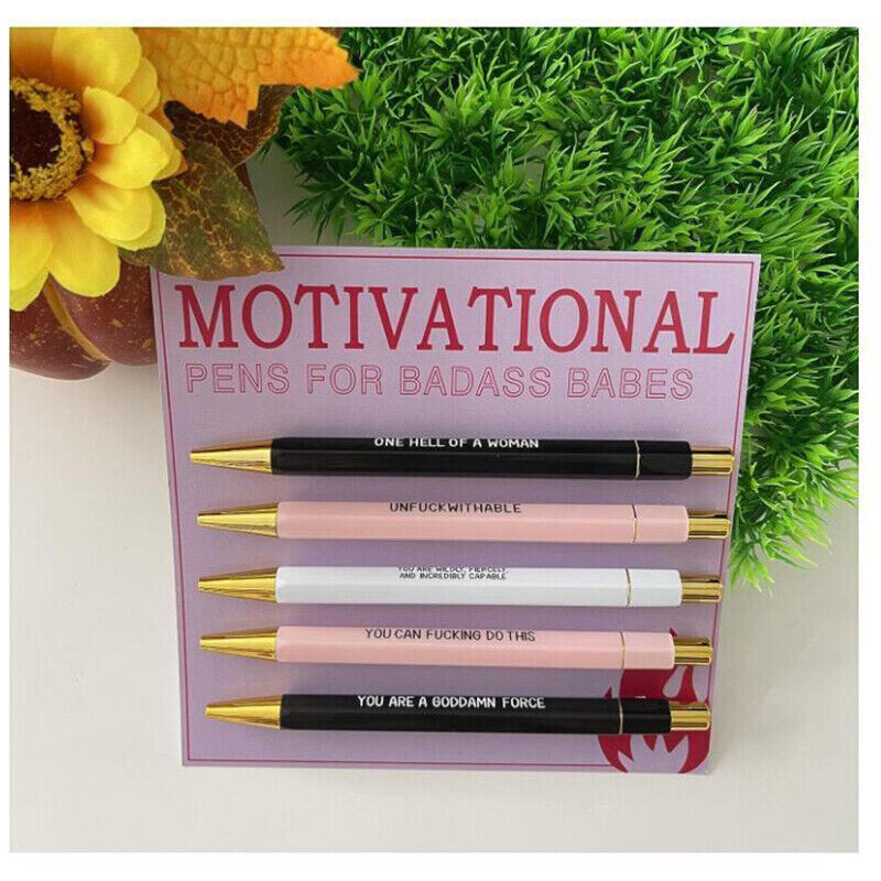 5 бр. Мотивационен набор от лоши химикалки Пластмасови офис подаръци Забавни ежедневни химикалки