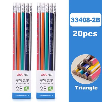 Deli 10kom/set drvena olovka s gumicom za djecu studente slikanje pisanje školski ured kućni pribor HB 2B olovka