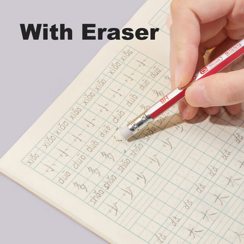 Deli 10kom/set drvena olovka s gumicom za djecu studente slikanje pisanje školski ured kućni pribor HB 2B olovka