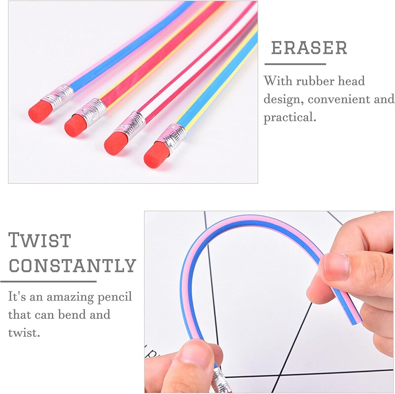 Dječje olovke od 40 komada Fleksibilne meke olovke u boji, meke olovke s gumicom za djecu, učenike, poklon, školski pribor