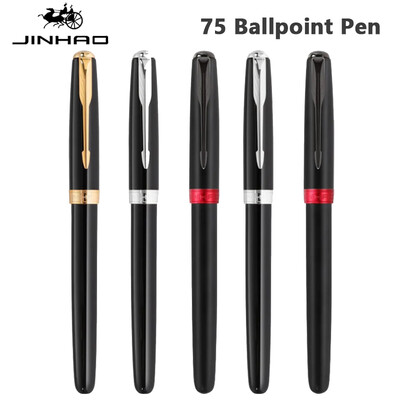 Jinhao 75 tušinukas metalinis juodas/juodai raudonas prabangūs elegantiški rašikliai, keičiami papildomi rašikliai, raštinės reikmenys mokykloms