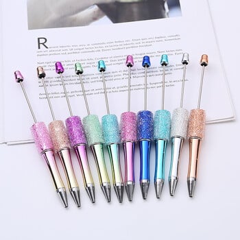 10 ΤΕΜ Creative Glitter Diamond Pen DIY Beaded Pen Χονδρικό Χειροποίητο BeadablePen Στυλό σφαιρών μαθητή Σχολικό Δώρο