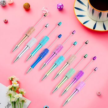 10 ΤΕΜ Creative Glitter Diamond Pen DIY Beaded Pen Χονδρικό Χειροποίητο BeadablePen Στυλό σφαιρών μαθητή Σχολικό Δώρο