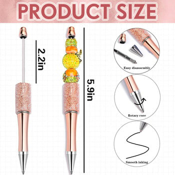 10 ΤΕΜ Creative Glitter Diamond Pen DIY Beaded Pen Χονδρικό Χειροποίητο BeadablePen Στυλό σφαιρών μαθητή Σχολικό Δώρο