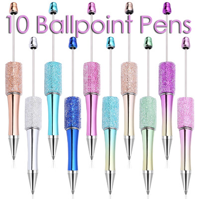 10 ΤΕΜ Creative Glitter Diamond Pen DIY Beaded Pen Χονδρικό Χειροποίητο BeadablePen Στυλό σφαιρών μαθητή Σχολικό Δώρο