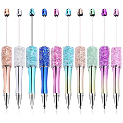 10PCS. Kreativna svjetlucava dijamantna olovka DIY olovka s perlama Veleprodaja Ručno izrađene kemijske olovke s perlama Studentski školski uredski poklon