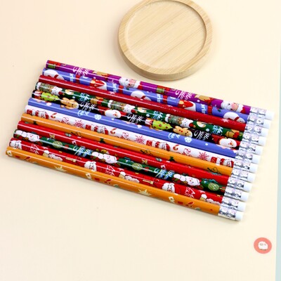 24 KOM. Božićna olovka HB drvena olovka, olovka za pisanje i slikanje, božićni dar, nasumične boje