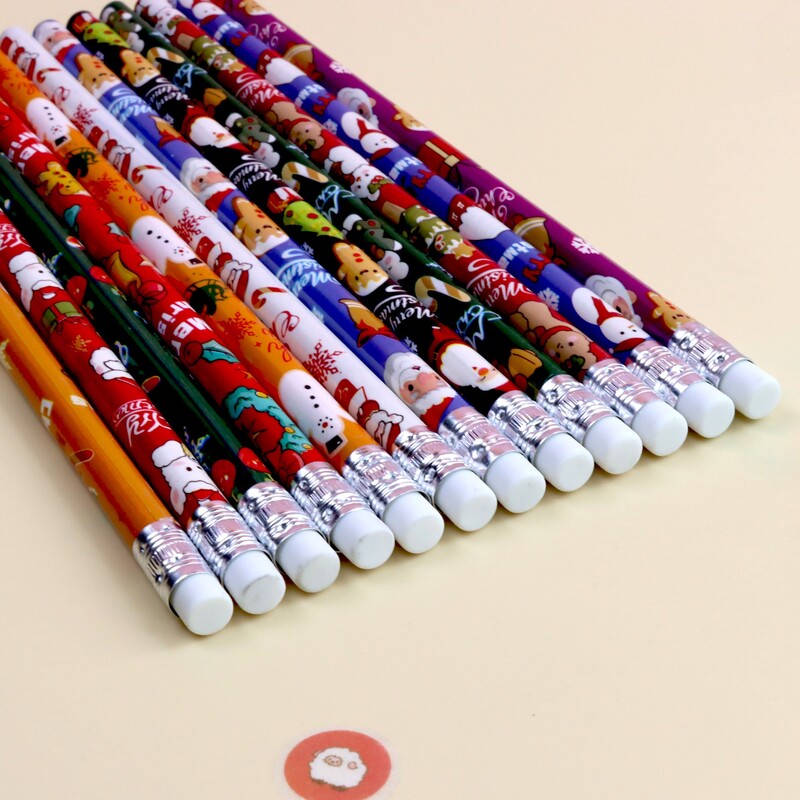 24 KOM. Božićna olovka HB drvena olovka, olovka za pisanje i slikanje, božićni dar, nasumične boje