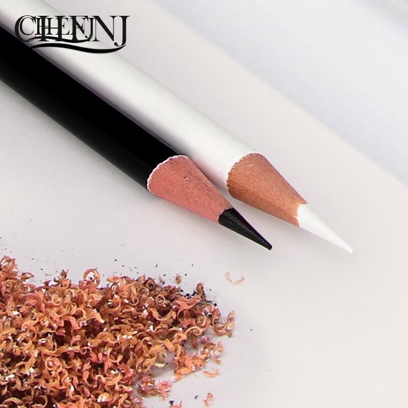 12 vnt., balti ir juodi spalvoti pieštukai, profesionalūs aliejiniai pieštukai, piešimo pieštukų rinkinys eskizų mokyklos mokinių meno reikmenys