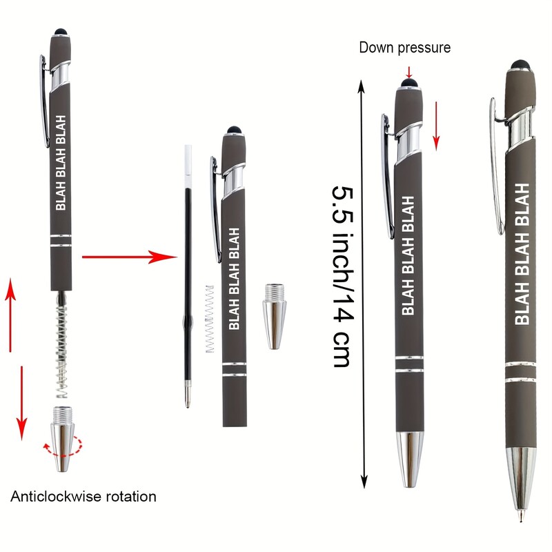 Inspirativne kemijske olovke od 12 komada s vrhom olovke, pisma s pismima, crna tinta, pisma za uredske citate na dodir