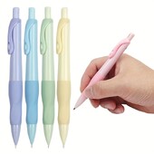 Комплект механични моливи с удобен захват 0,5/0,7/0,9/2,0 мм поводи 2B Молив за писане на изкуство Офис консумативи Канцеларски материали (4 молива + 4 повода)