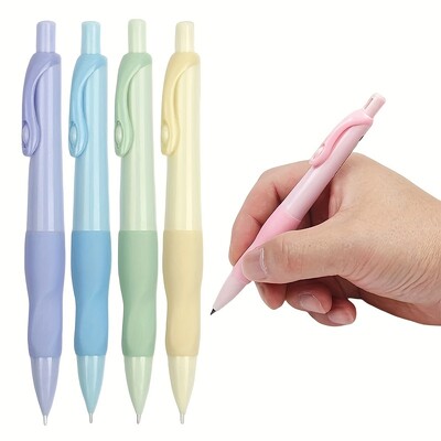 Kényelmes markolatú mechanikus ceruzakészlet, 0,5/0,7/0,9/2,0 mm-es vezetékek 2B művészeti íróceruza irodai kellékek Irodaszerek (4 ceruza+4 vezeték)