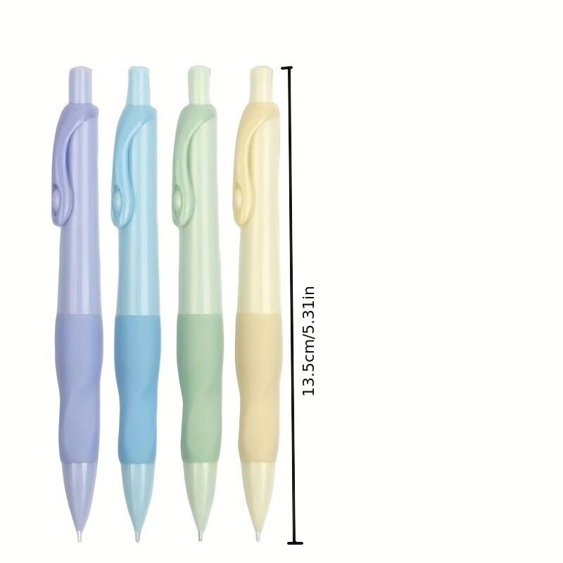 Комплект механични моливи с удобен захват 0,5/0,7/0,9/2,0 мм поводи 2B Молив за писане на изкуство Офис консумативи Канцеларски материали (4 молива + 4 повода)