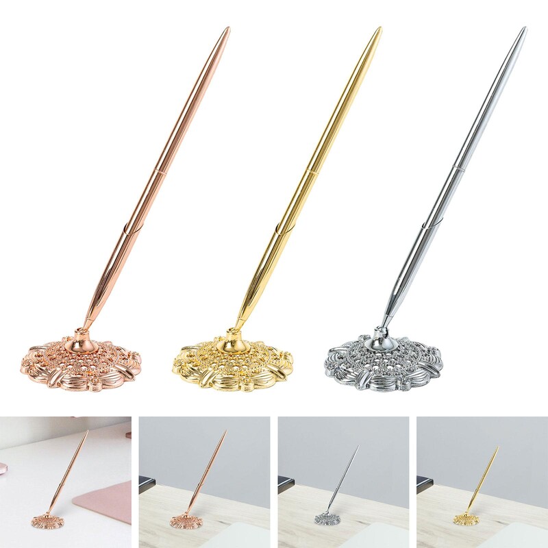 Lagana kreativna olovka za vjenčanje s metalnim postoljem za olovke Luksuzna stolna kemijska olovka za potpisivanje za poslovne događaje u kućnom uredu